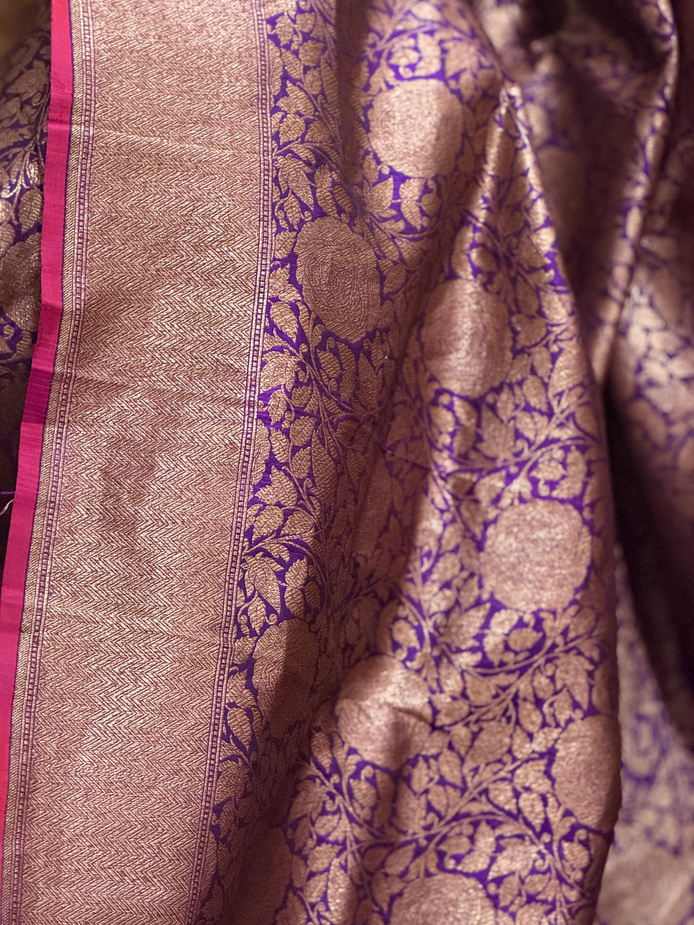 Thumbnail: Antique brocade banarasi katan silk