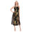 Thumbnail: Black Gold floral Print Women's Lace Cami Cross Back Dress. (SPI)