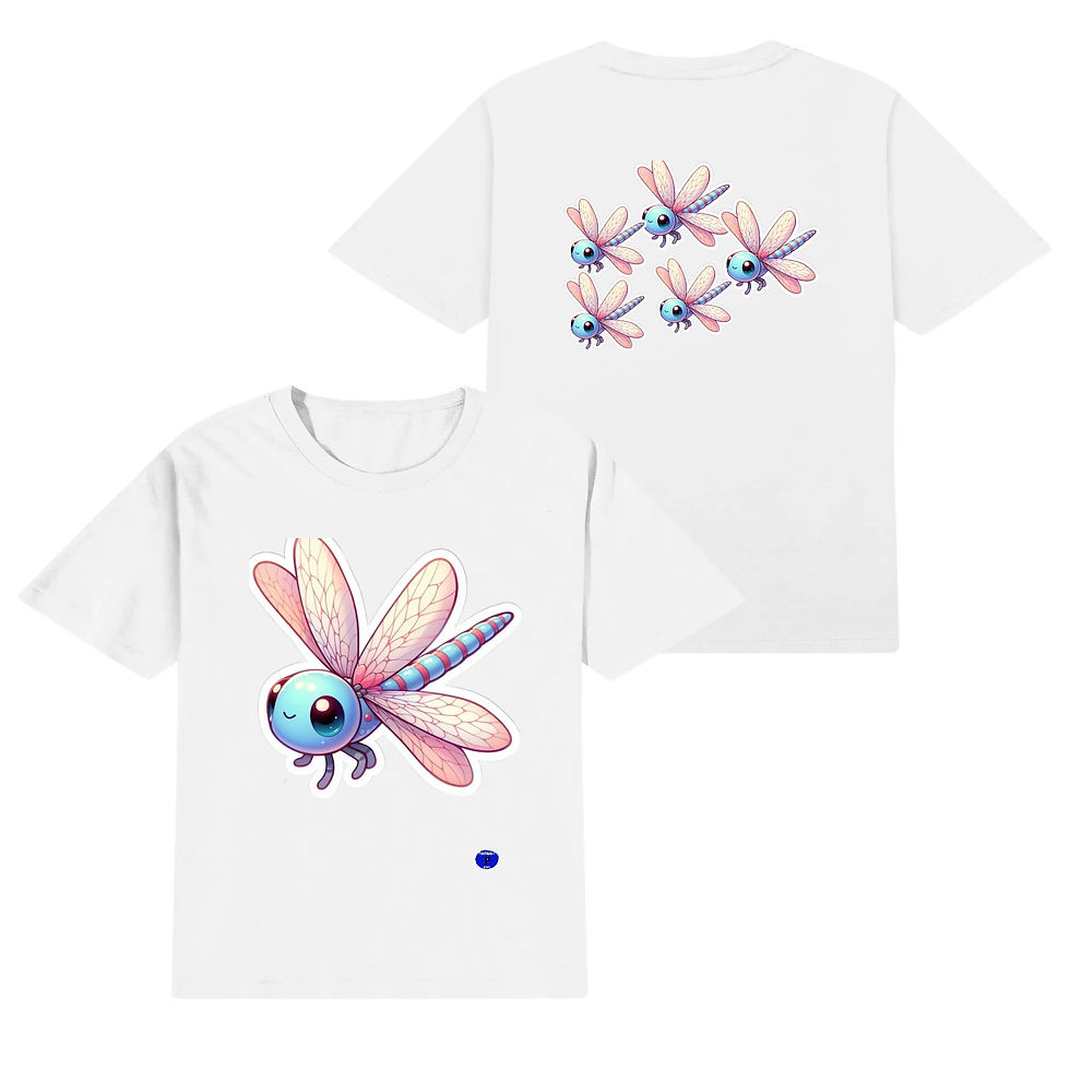 Dragonflies Print Kids Cotton Front & Back T-Shirt