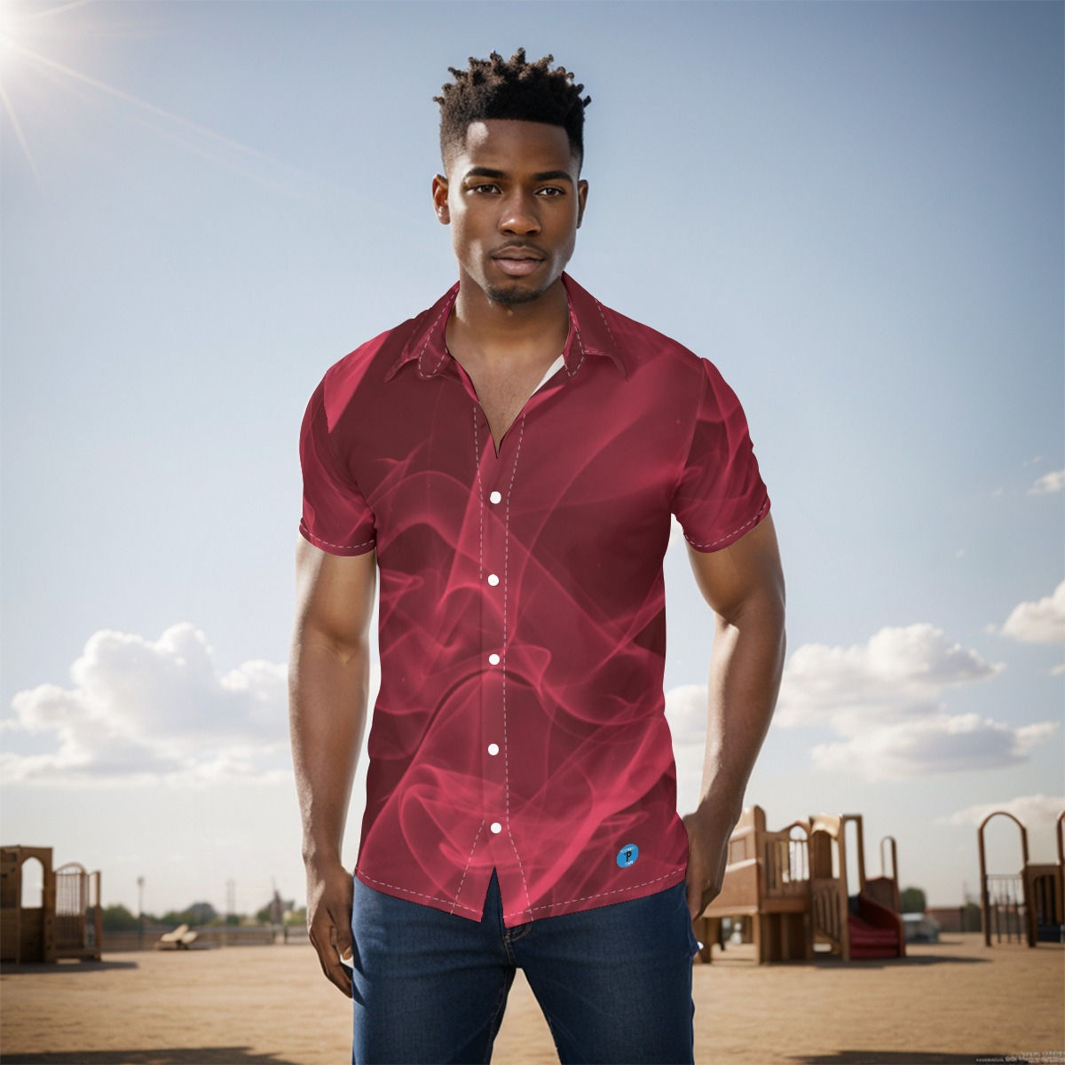 Burgundy smoke Men's Shirt. (SPI)