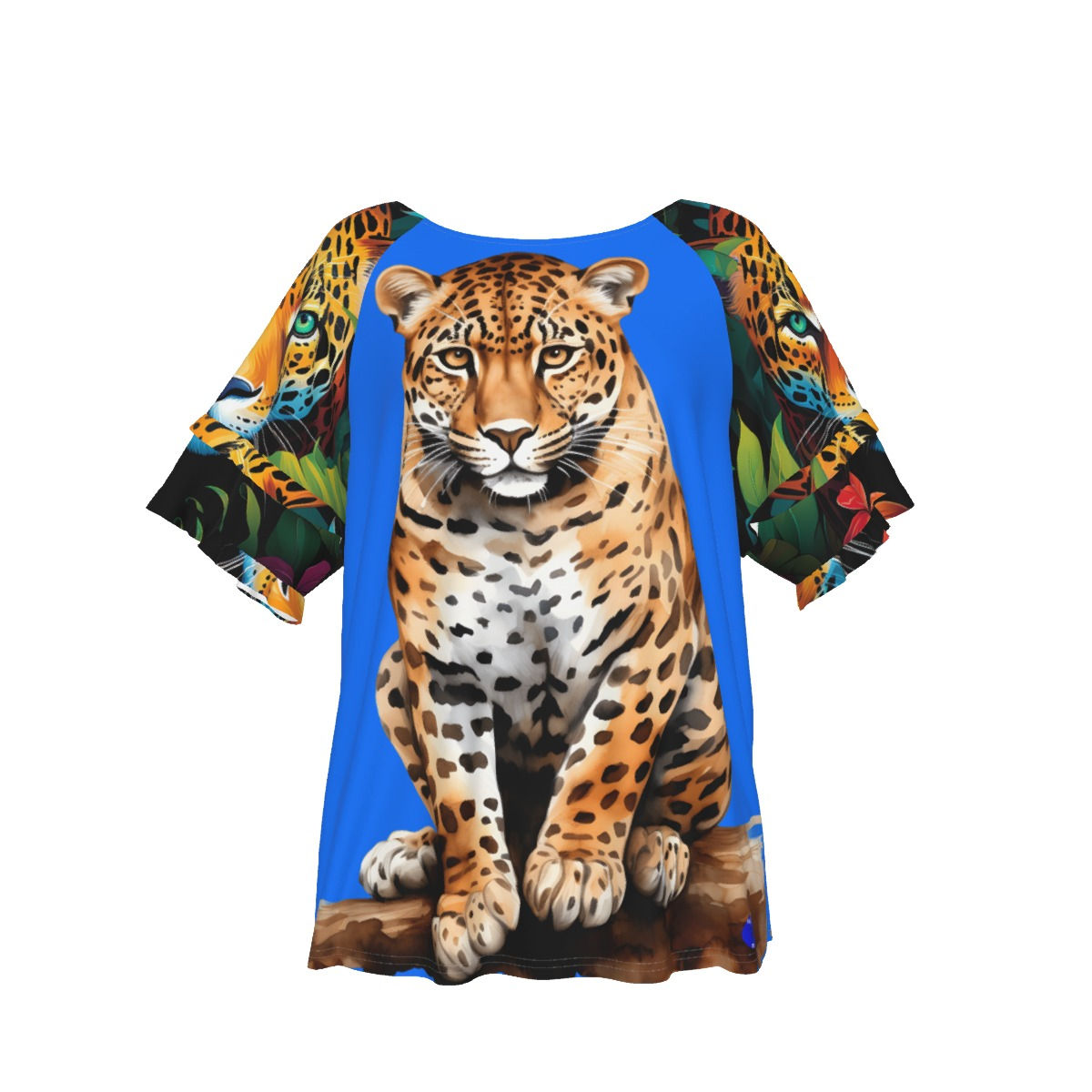 Jaguar / Leopard perched Women's Round Neck Raglan Sleeve T-shirt. (SPI)