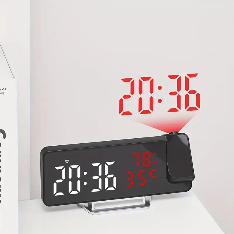 Wake Up! Rotating Projection Clock with Temperature & Humidity - USB Powered