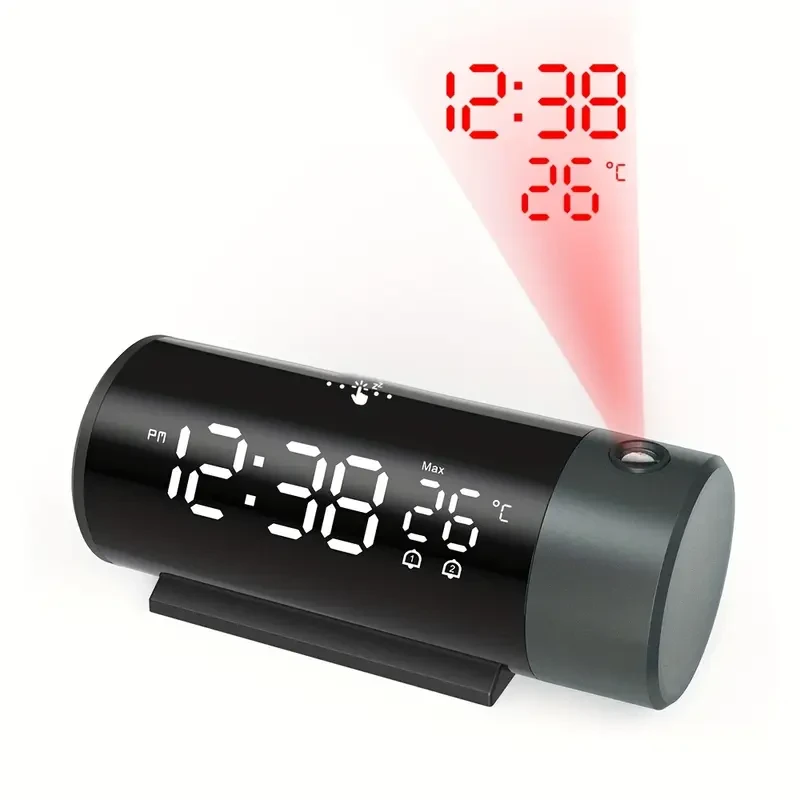 Wake Up! Projection Alarm Clock With Time Temperature Snooze USB