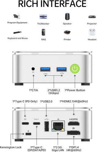 GMKtec G10 Mini PC Ryzen 5 3500U (Beats N150), 16GB RAM 512GB SSD