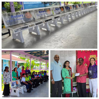 Rotary Club of Penang Enhances SJK(T) Ladang Batu Kawan with New Benches
