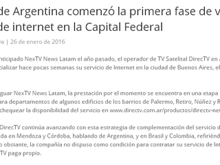 Direc TV incursiona en servicios de Internet