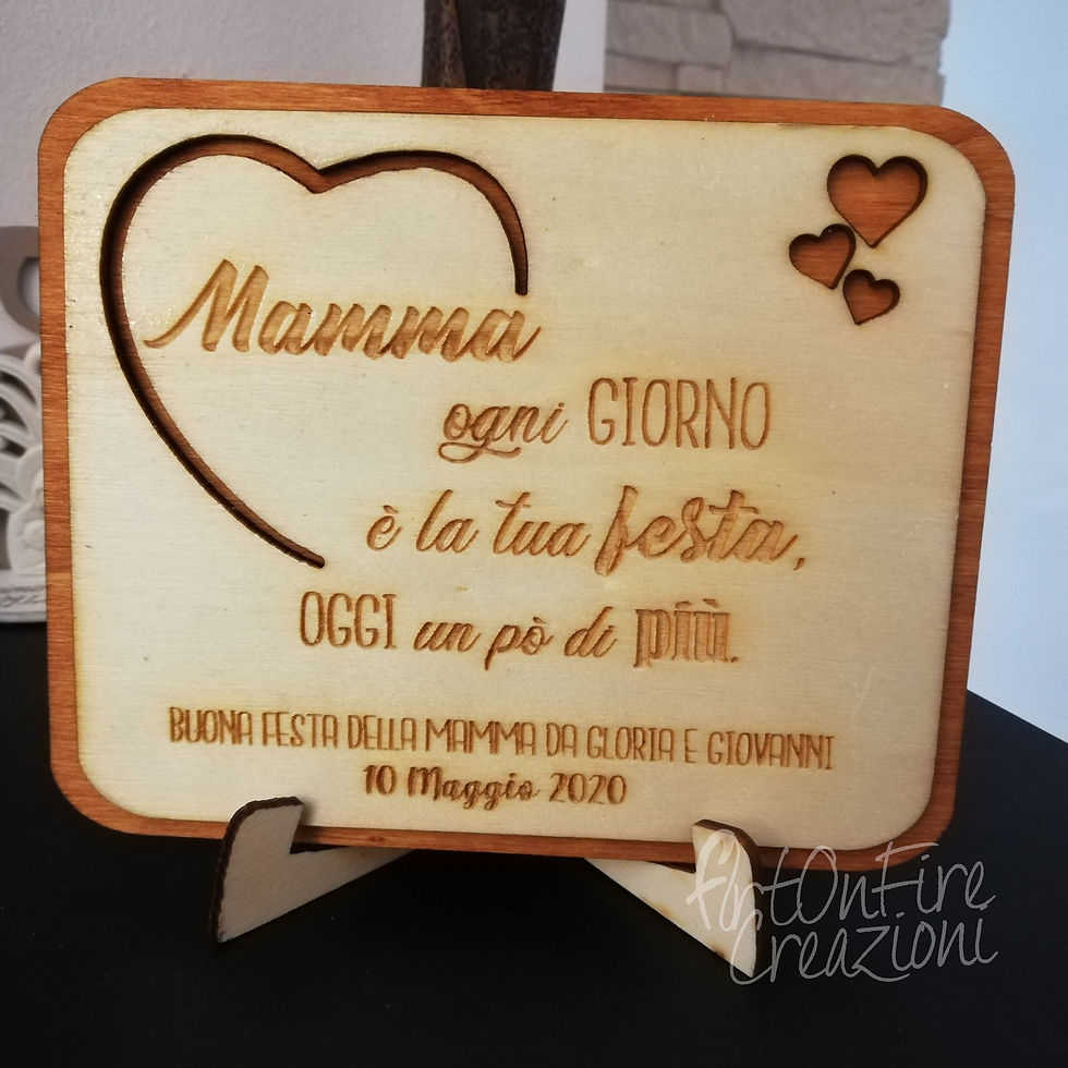 Miniatura: Tagliere e sottopentola in legno con incisione personalizzata