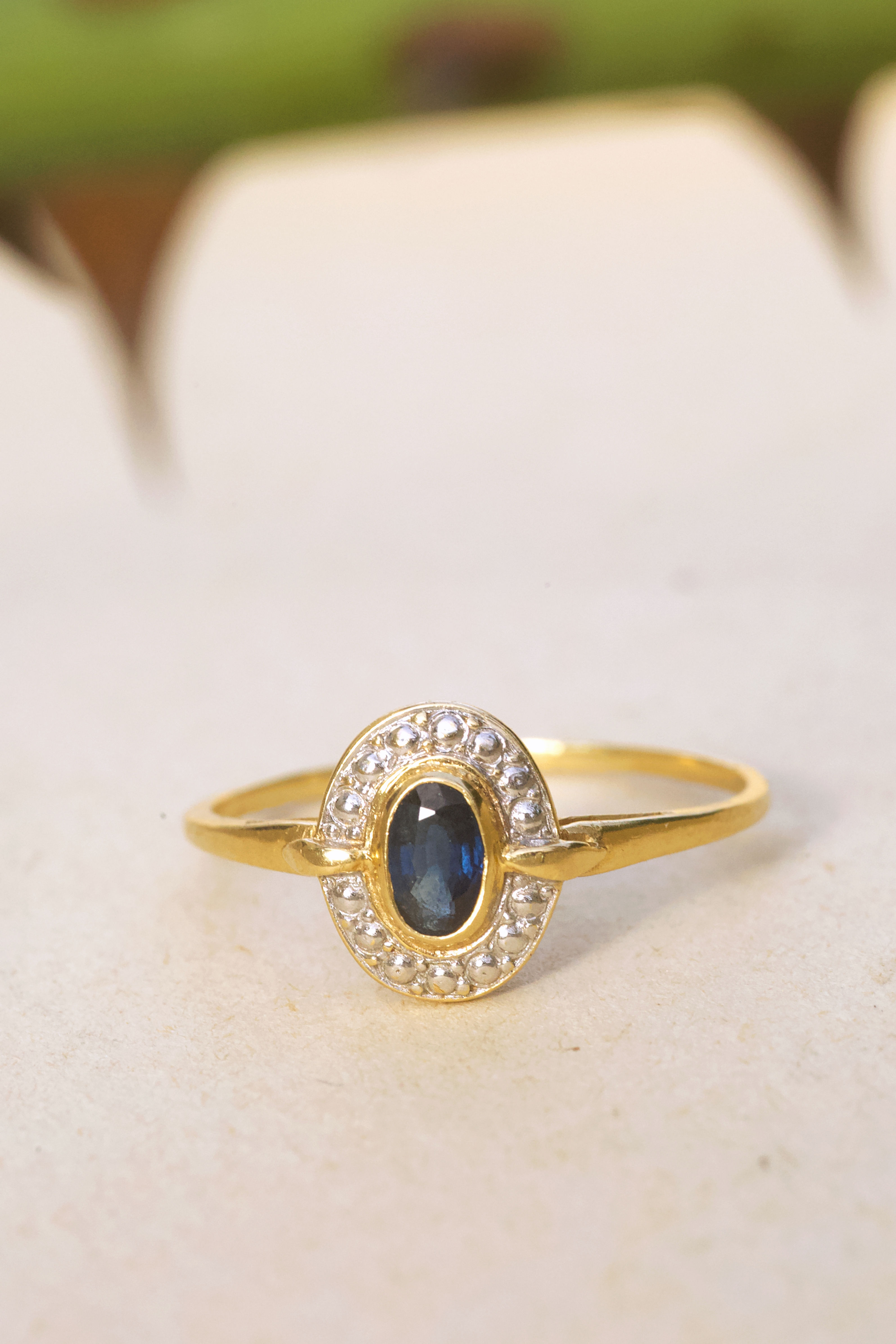 Bague saphir deux ors