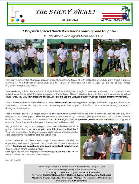 The Sicky Wicket Newsletter - March 2023