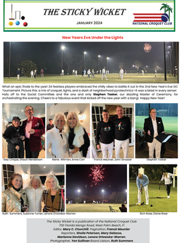 Sicky Wicket Newsletter - January 2024