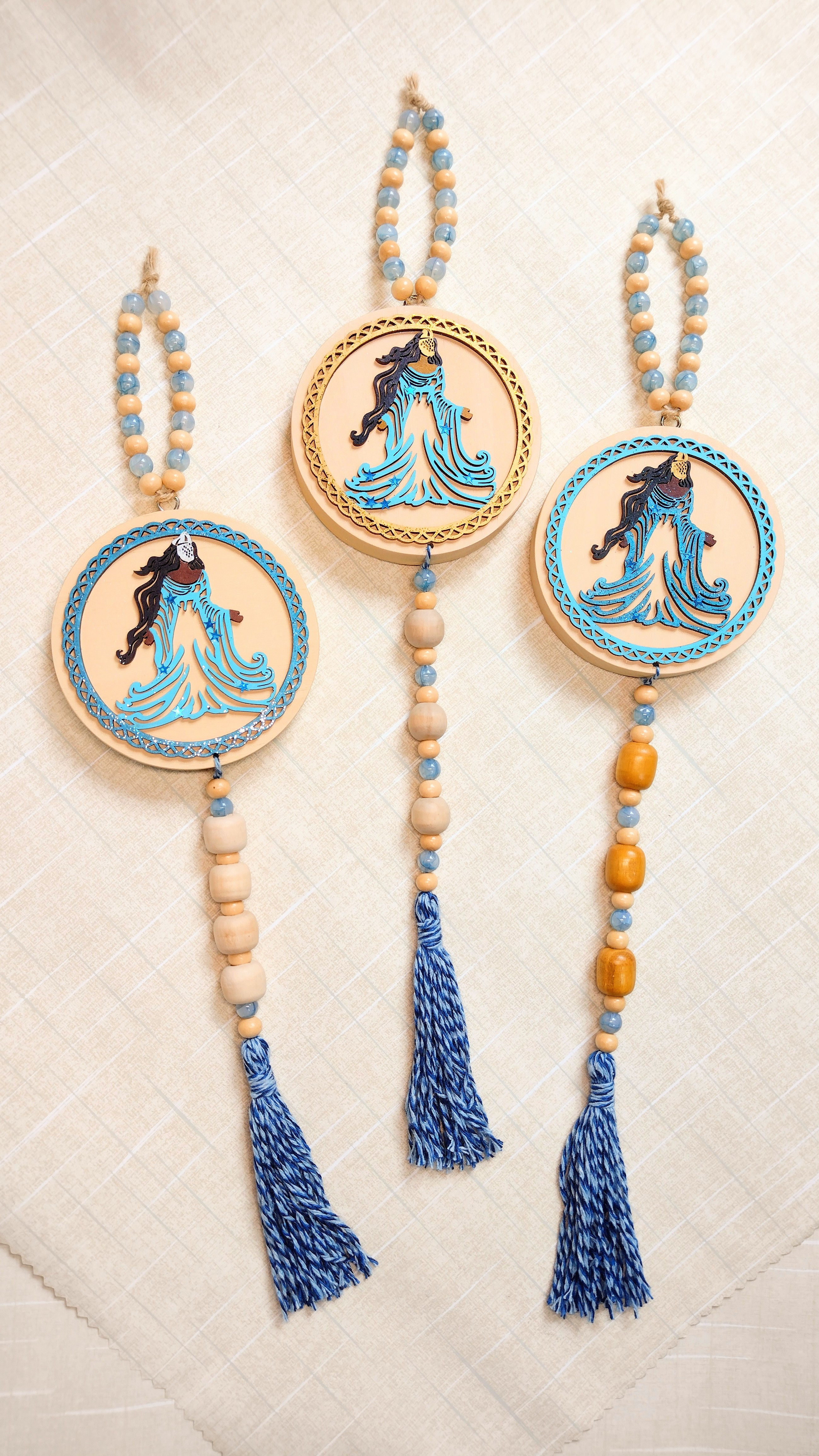 Móbile decorativo de pendurar com tema Iemanjá Rainha do Mar