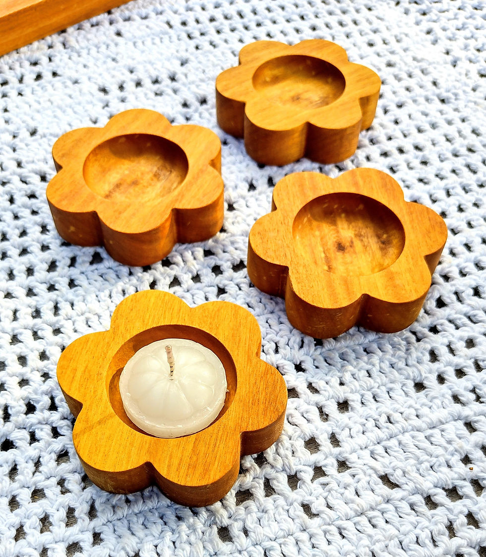 Miniatura: Porta Velas Rechaud Flor Conj 4 pçs