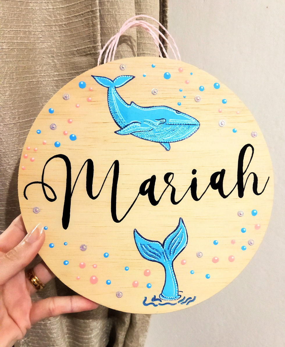 Nome Mariah com tema de baleias
