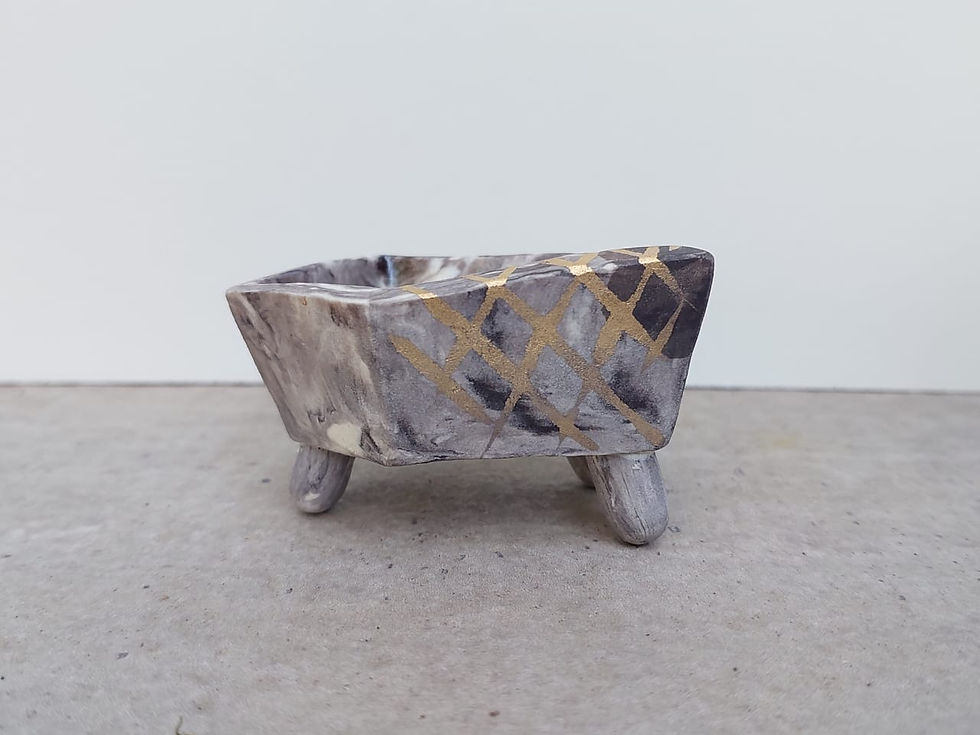 Miniatura: Mini Pote Mesclado Cinza