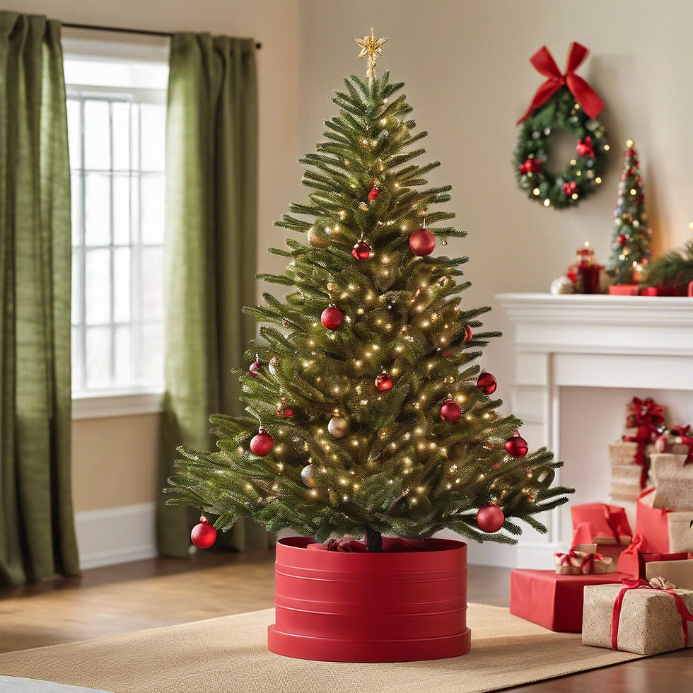 Christmas tree in a big stand