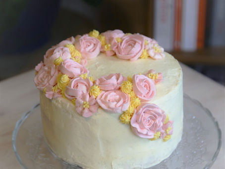 Carrot Cake with Buttercream Flowers