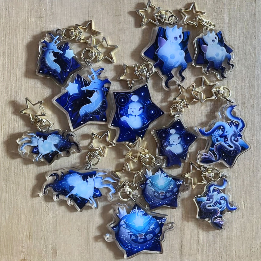 Collection of Snorlax stickers in various starry shapes