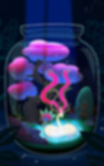 Commission work by Paper9TailedFox: Pink tree in a jar.
