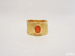 side Melty wide ring(gd)＜Carnelian＞