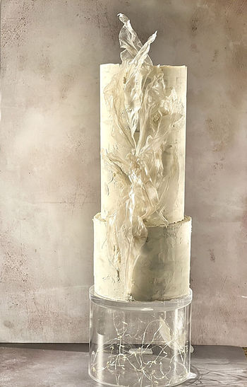 3 tier white wedding cake