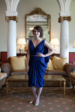 Draped Silk Matron of Honor Dress