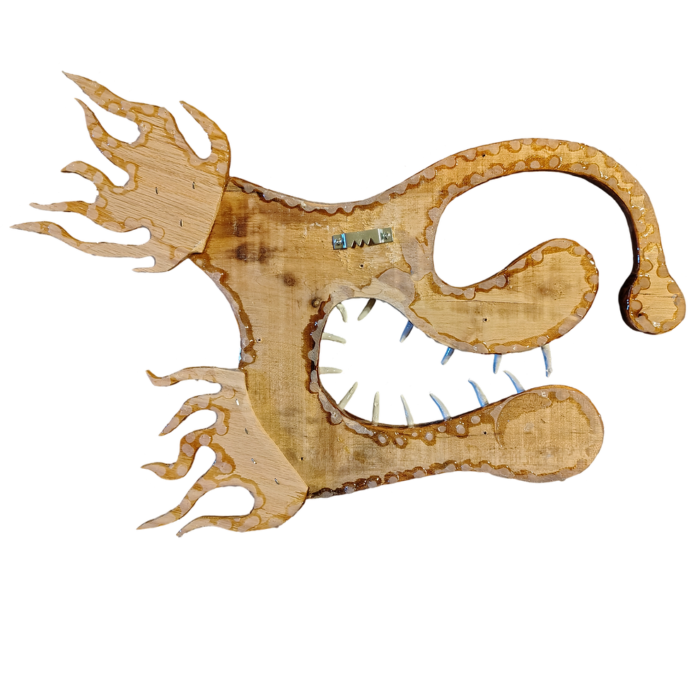 Thumbnail: Back view of the Anglerfish Exotic Wood Mount with hanger bracket.