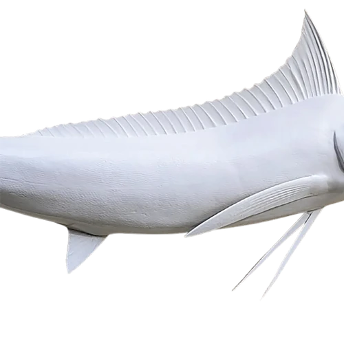 Custom Blue Marlin Mount Replica – Gloss White Edition