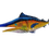 Thumbnail: 4 ft. Cobalt Marlin sculpture with shimmering metal flake accents by Greg Cassell.