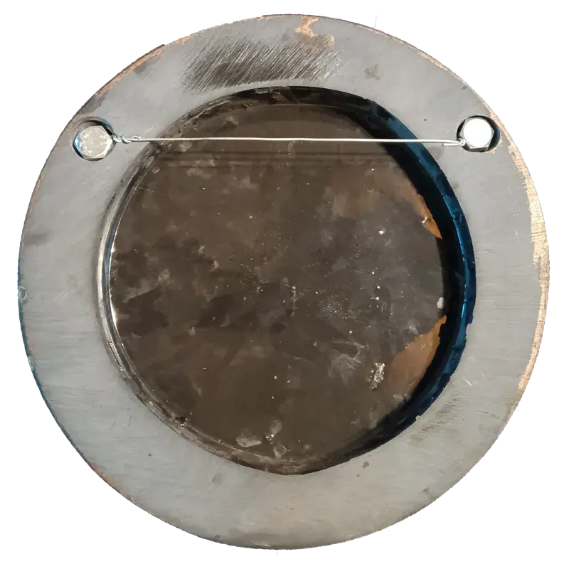 Thumbnail: Back view of handcrafted decorative porthole showcasing hanging wire and resin details.
