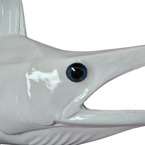 Custom Blue Marlin Mount Replica – Gloss White Edition