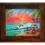 Thumbnail: A distressed wood from featuring airbrush painting of a red Volkswagen Bug on the beach during sunset with waves crashing