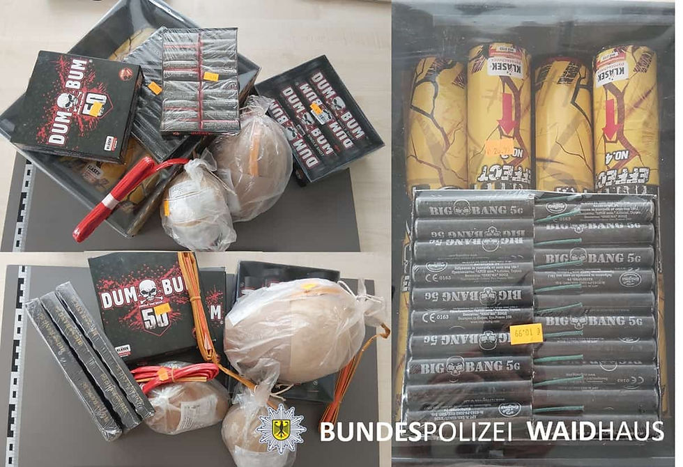 Gefährlicher Fund: Polizei fischt 11 Kilo verbotenes Feuerwerk an der Grenze ab