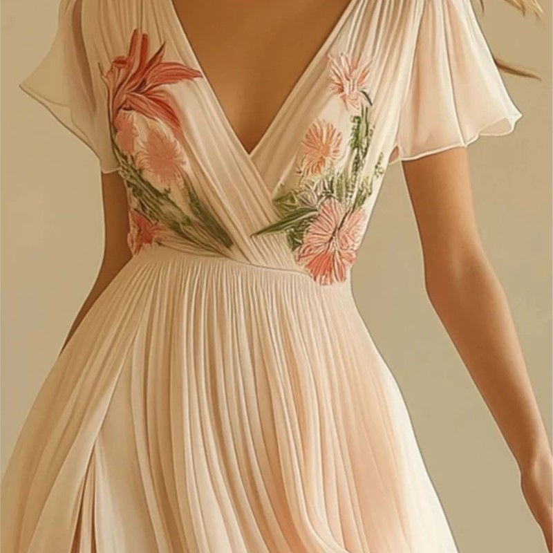 Thumbnail: Aurora Floral Chiffon Maxi Dress