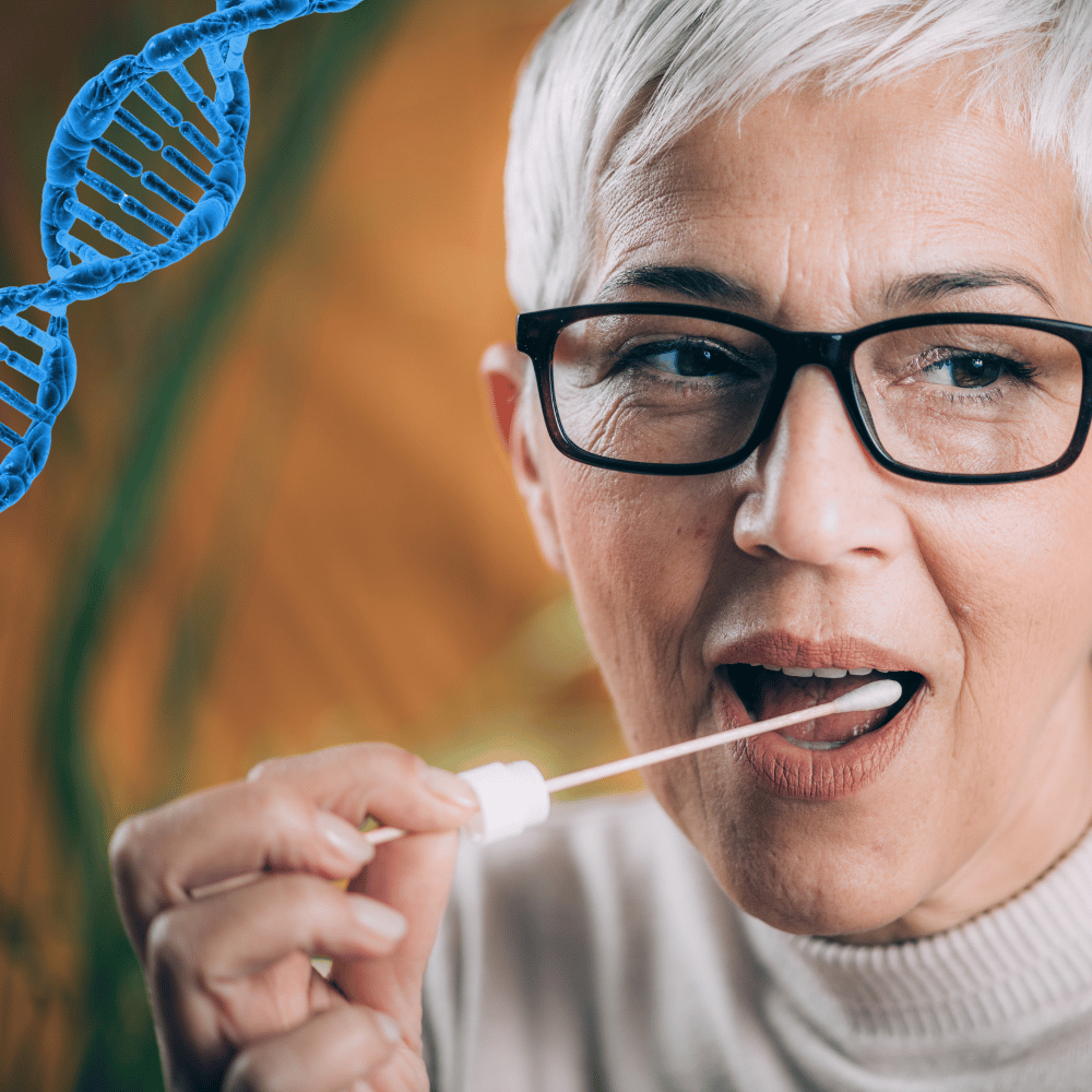 pessoa coletando amostra de dna