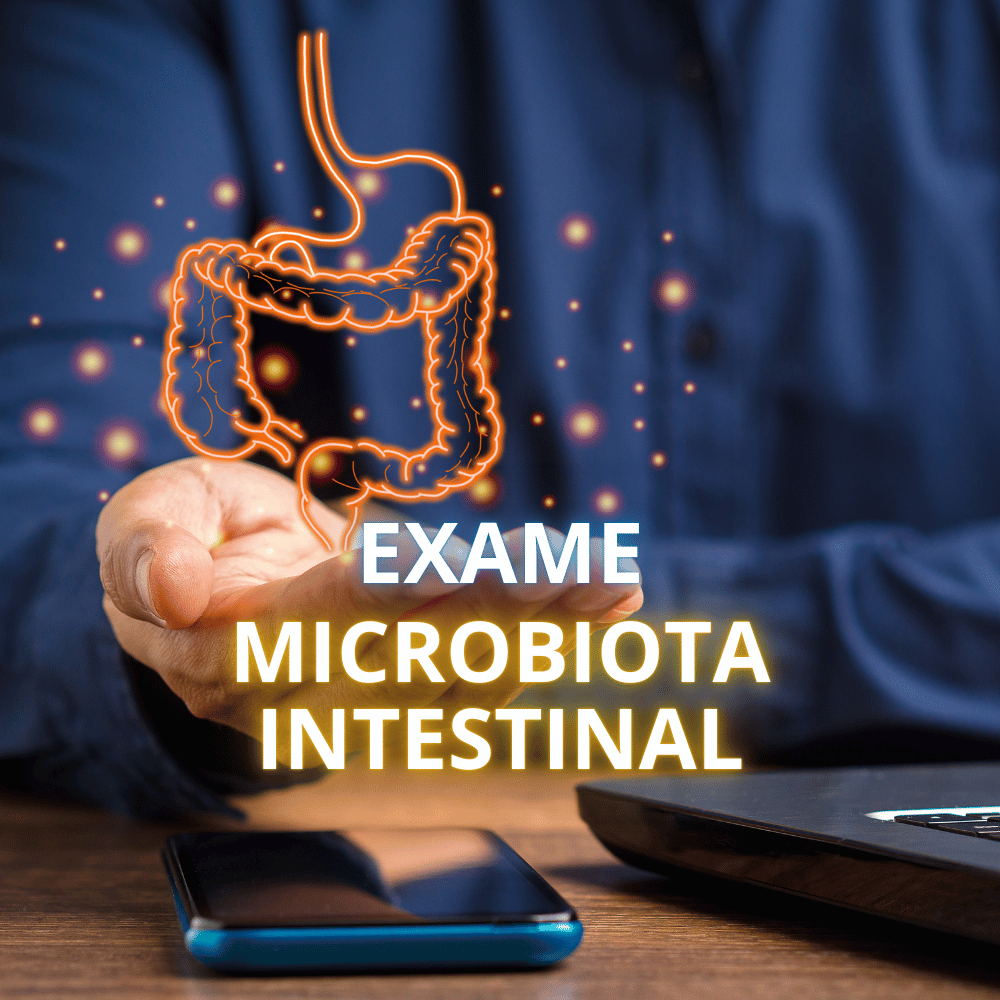 Representação da exame da microbiota intestinal