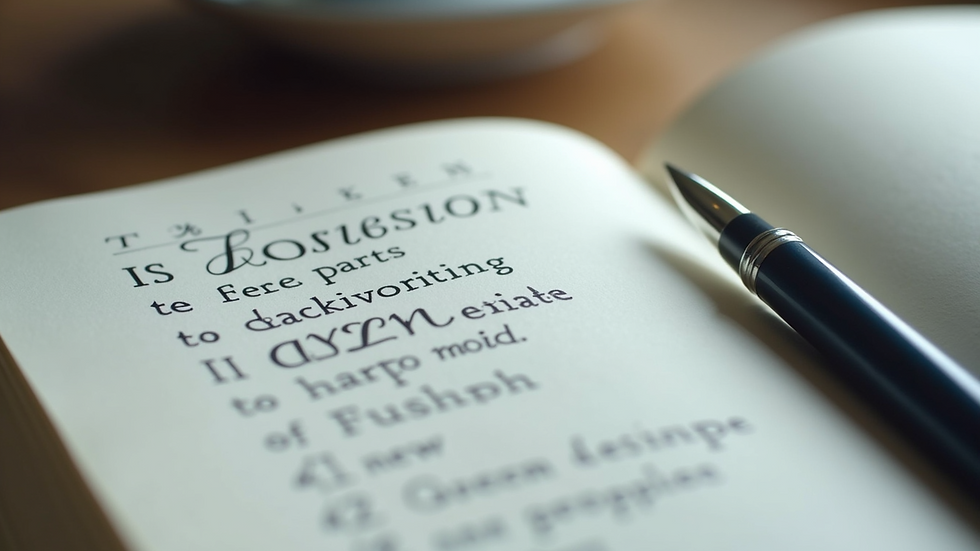 Close-up view of a notebook with English vocabulary and a pen