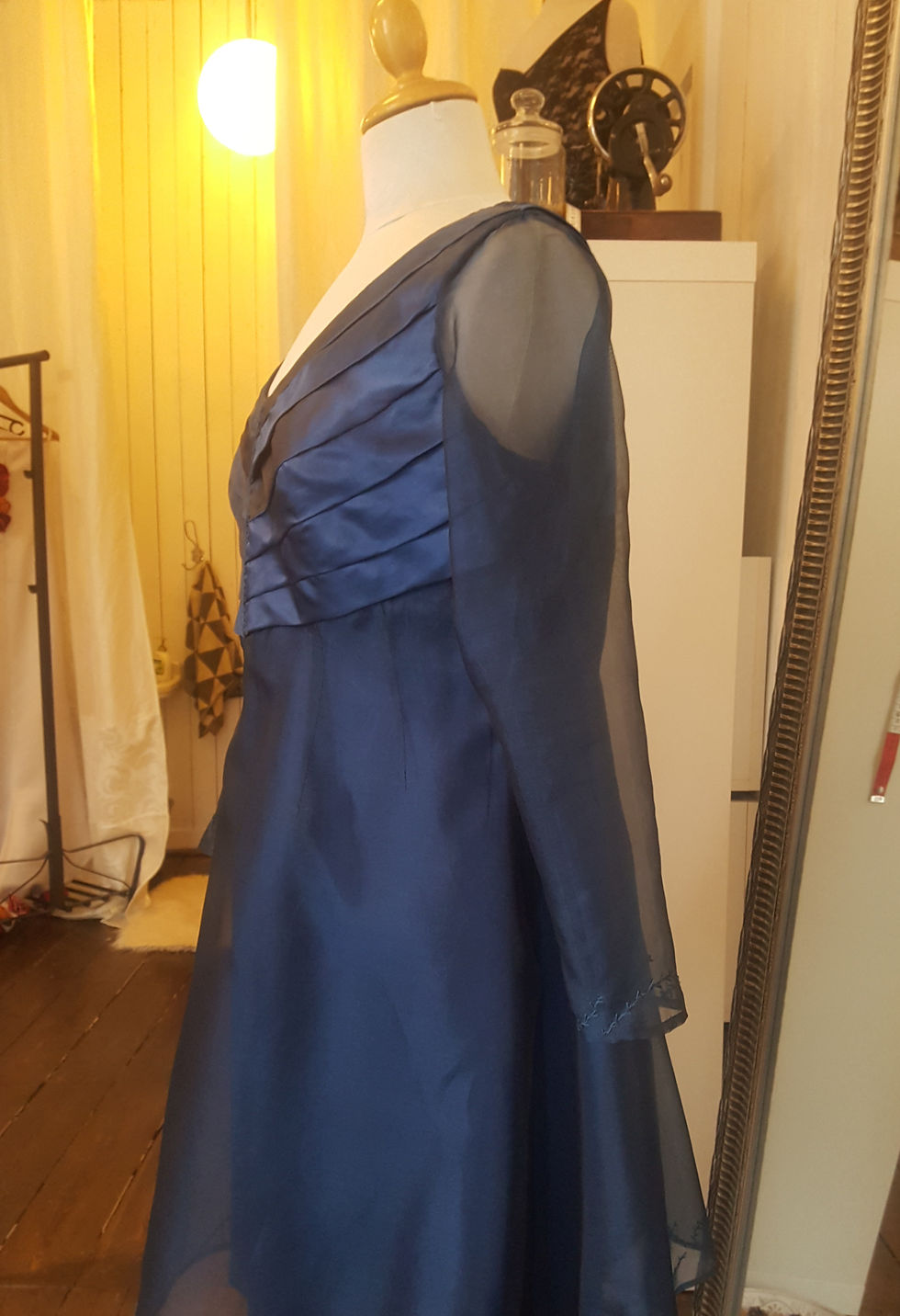 Blue silk weddingdress by Iren Gjøse