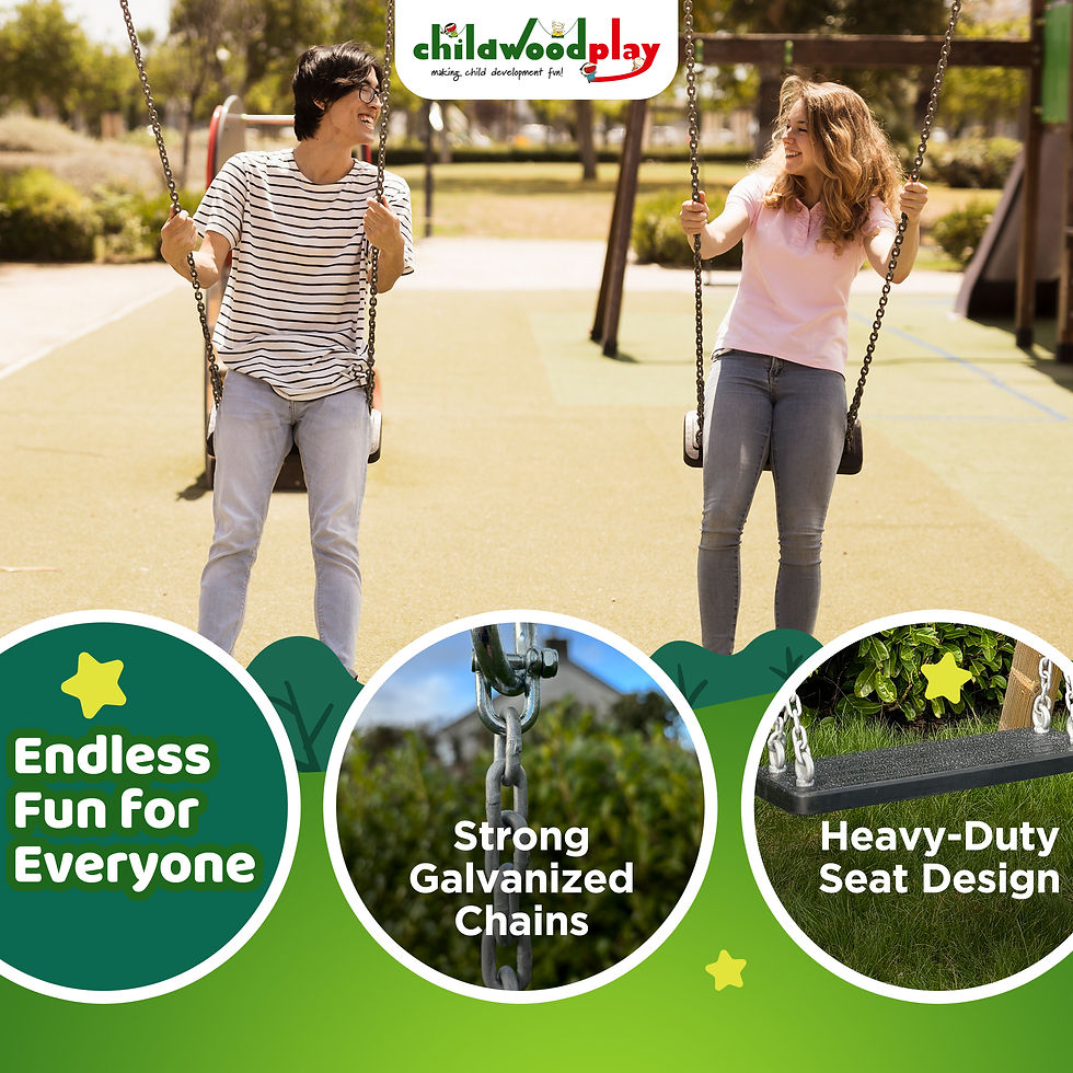 Thumbnail: Child Rubber Swing Seat with Chains – Commercial Grade for Playgrounds & Parks