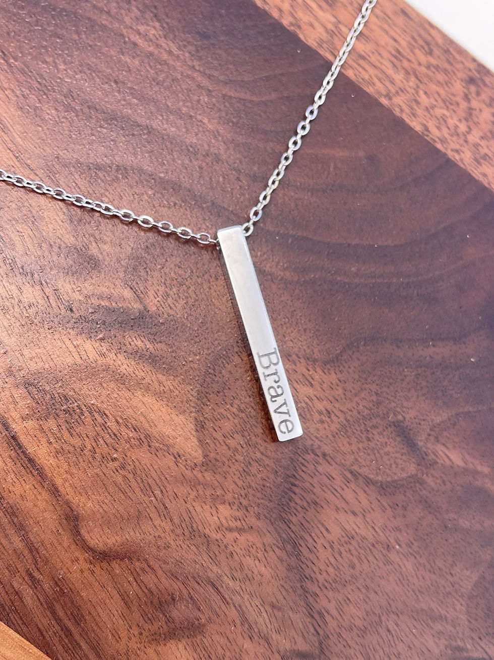 Thumbnail: Fearless Quad Engraved Necklace 