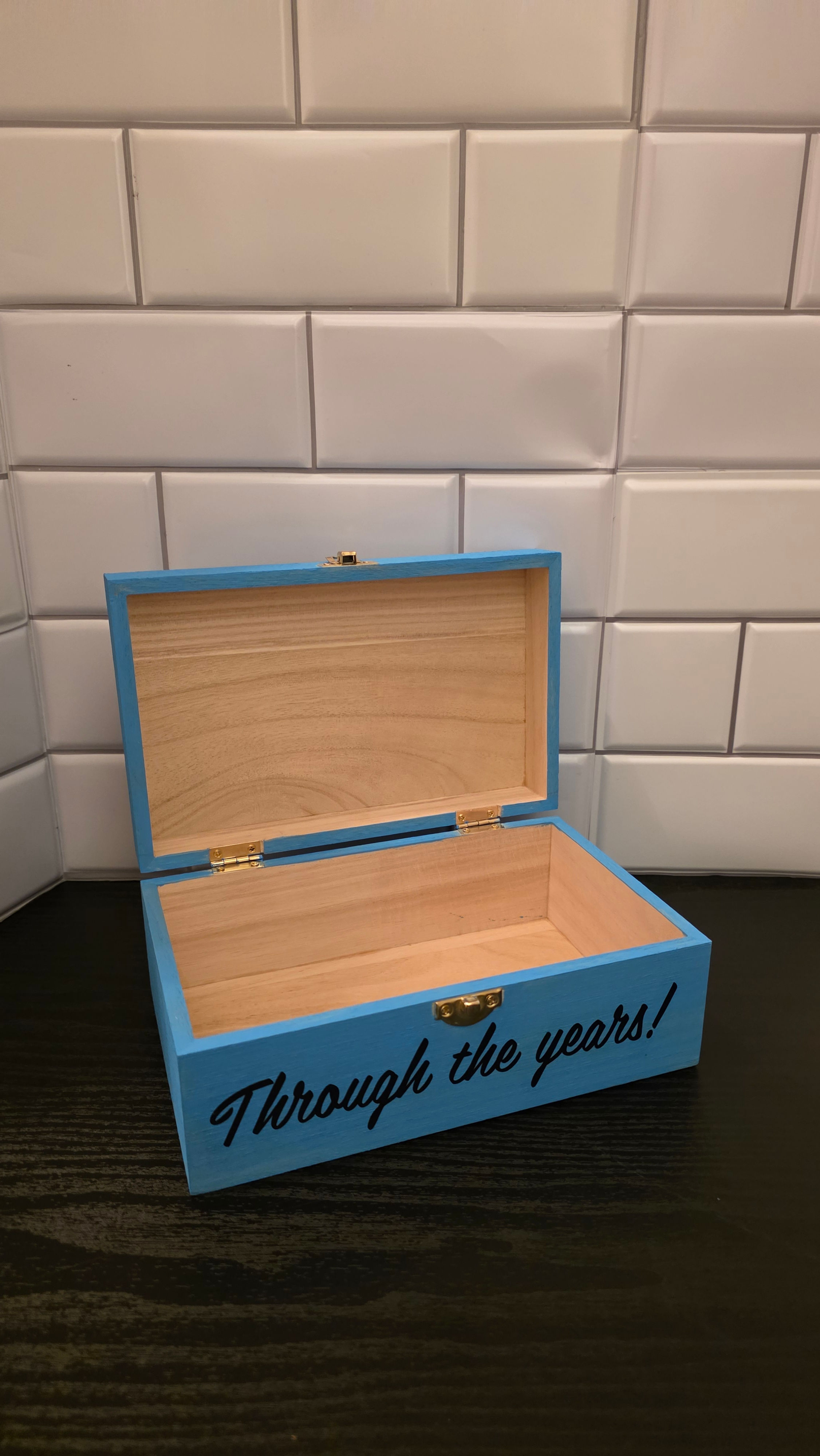 Hand-Painted Wooden Keepsake Box (Empty)