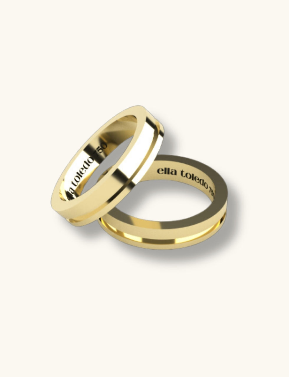 Miniatura: Aliança Ella Fenda Ouro 18k