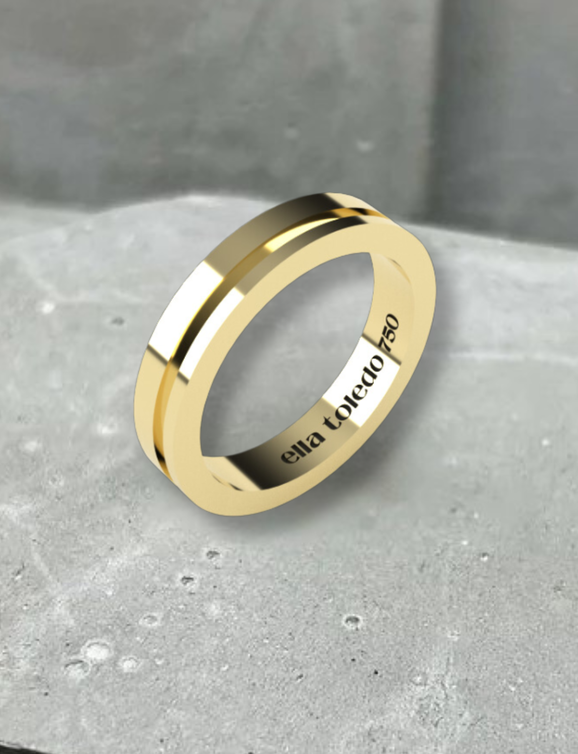 Aliança Ella Fenda Ouro 18k