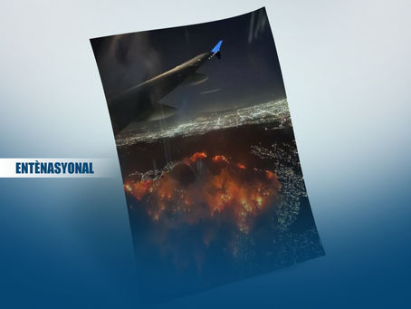 Gwo Dife Eklate nan yon forè Los Angeles lakoz anpil Dega.