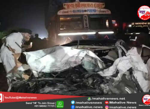 मुंबई-अहमदाबाद राष्ट्रीय महामार्गावर बस आणि कारचा भीषण अपघात; 4 जण जागीच ठार....