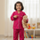 Thumbnail: Dark Pink Cotton Night Suit, Full Sleeve With Lower