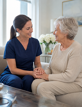 Assisted living resident receiving coordinated clinical care