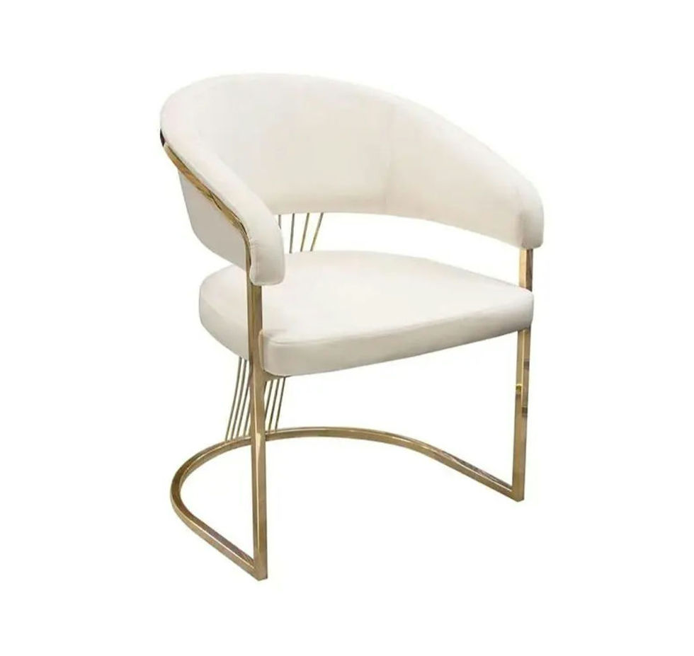 Thumbnail: Luxury Velvet ,Gold Stainless Steel For Dining Or Restaurant 