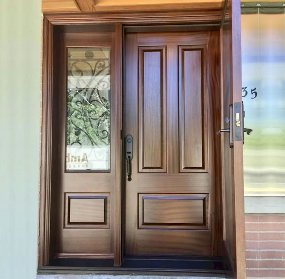 Thumbnail: American Style Contemporary Modern Main Entrance Wooden and Aluminum Alloy Doors