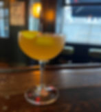 Elderflower cocktail on a bartop