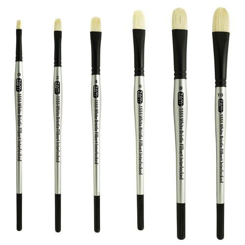 As 110 Chungking White Hog Bristle Filberts Brush Set 6 Pcs Gammy S